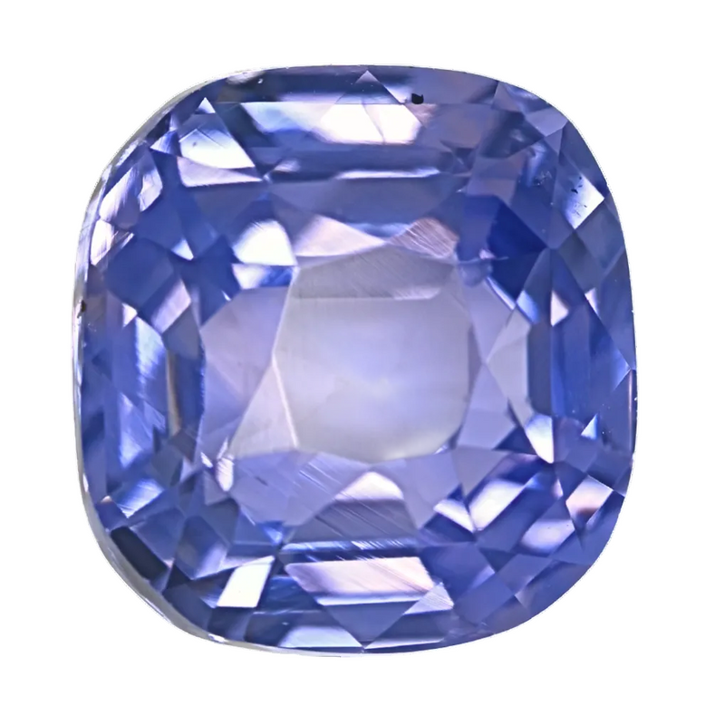 Oval blue sapphire gemstone with faceted cut
