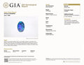 GIA Gemological Report for oval opal gemstone with printed details and photo