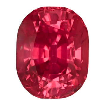 Oval cut ruby gemstone, vivid red, high brilliance, 3.73 ct