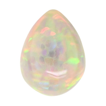 Opalescent crystal opal teardrop gemstone with rainbow fire