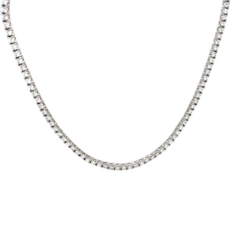 Diamond tennis necklace in 14k white gold with lab-grown round stones