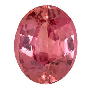 Oval padparadscha sapphire gemstone, pink-orange oval cut