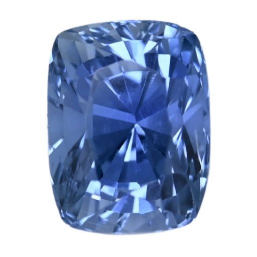 1.25-ct blue sapphire, cushion-cut gemstone with faceted shine