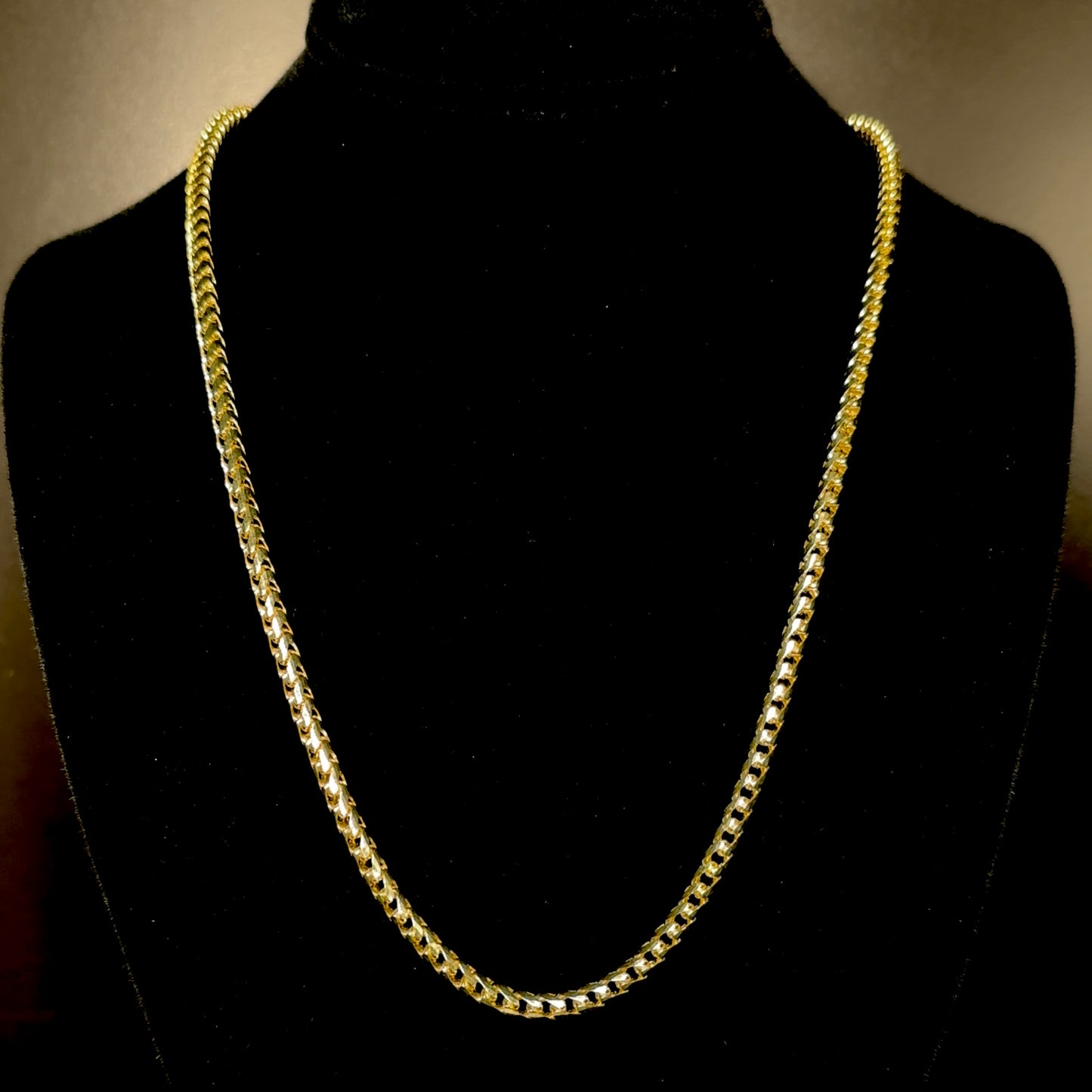 Solid 14k Gold Franco Chain Necklace