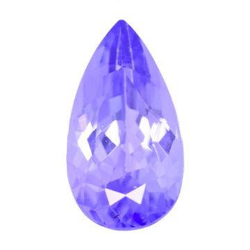 1.14 ct teardrop tanzanite gemstone, faceted purple stone