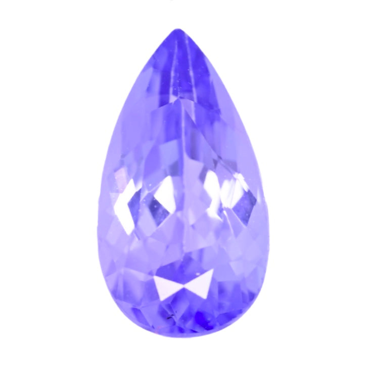 1.14 ct teardrop tanzanite gemstone, faceted purple stone