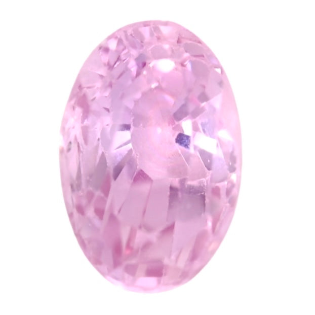 Oval pink sapphire gemstone, faceted