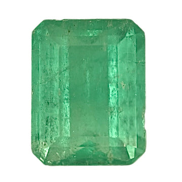 1.23-carat Colombian emerald, emerald-cut green gemstone