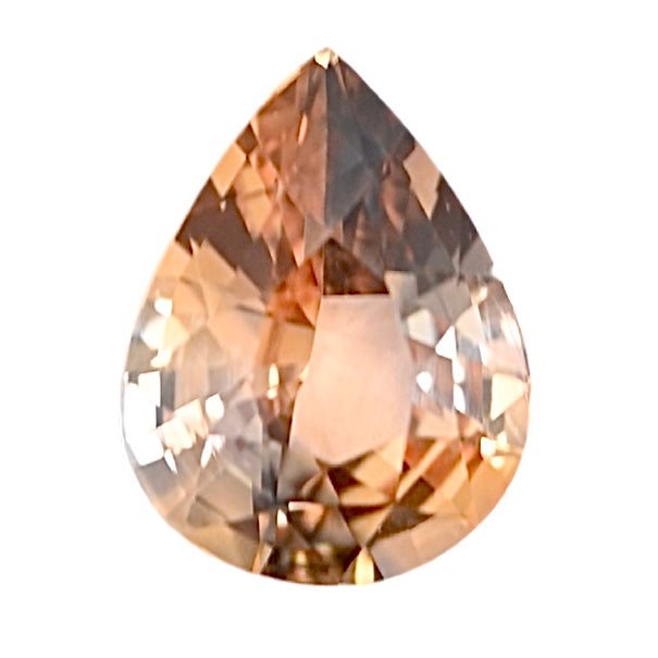 Faceted teardrop bi-color sapphire gemstone