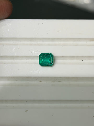 Emerald gemstone, 1.16 ct, Colombian, emerald-cut, green