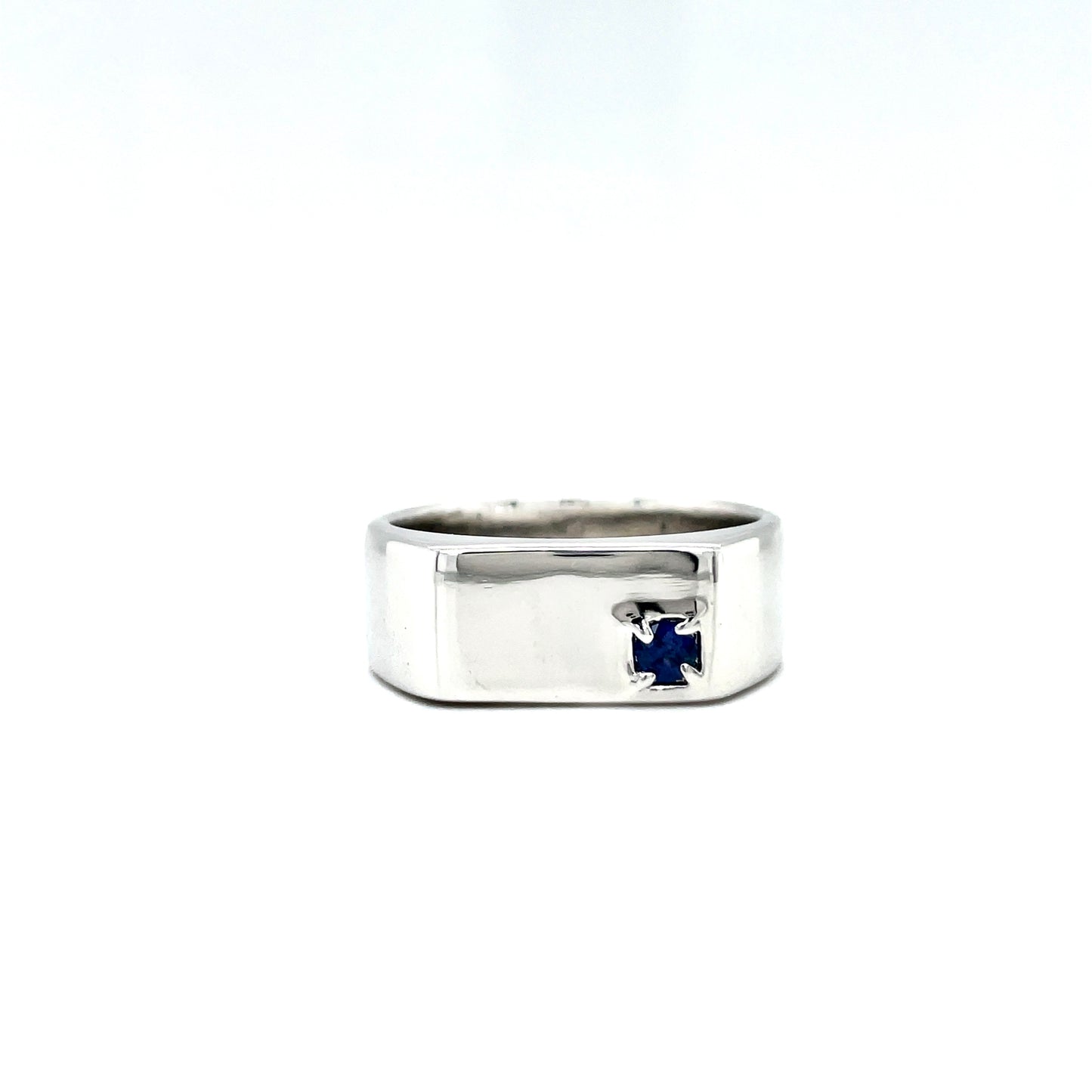AVRAH - Sterling Silver and Sapphire Signet Ring
