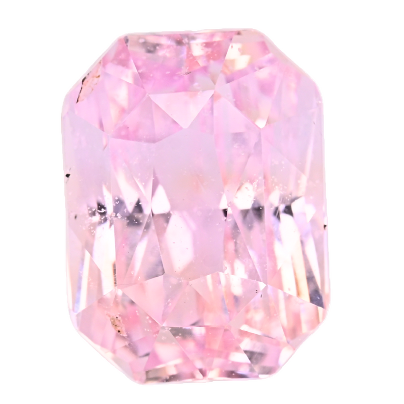 2.54-carat pink cushion-cut sapphire gemstone with faceted polish