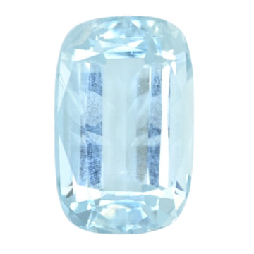 2.00 carat aquamarine gemstone, cushion cut, light blue