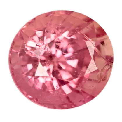 0.88 ct oval padparadscha sapphire, pinkish orange gemstone with faceted surface