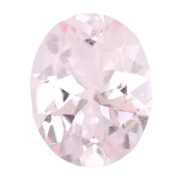 Round faceted morganite gemstone, light pink, 2.04 ct