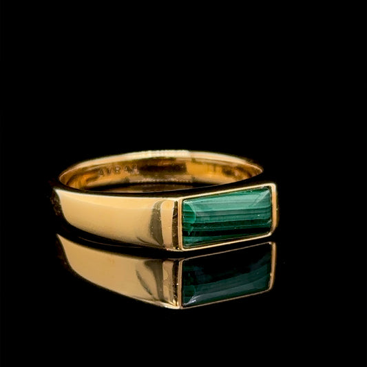 AVRAH - 18k Gold Vermeil and Malachite Signet Ring
