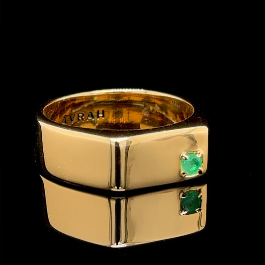 AVRAH - 18k Gold Vermeil and Emerald Signet Ring