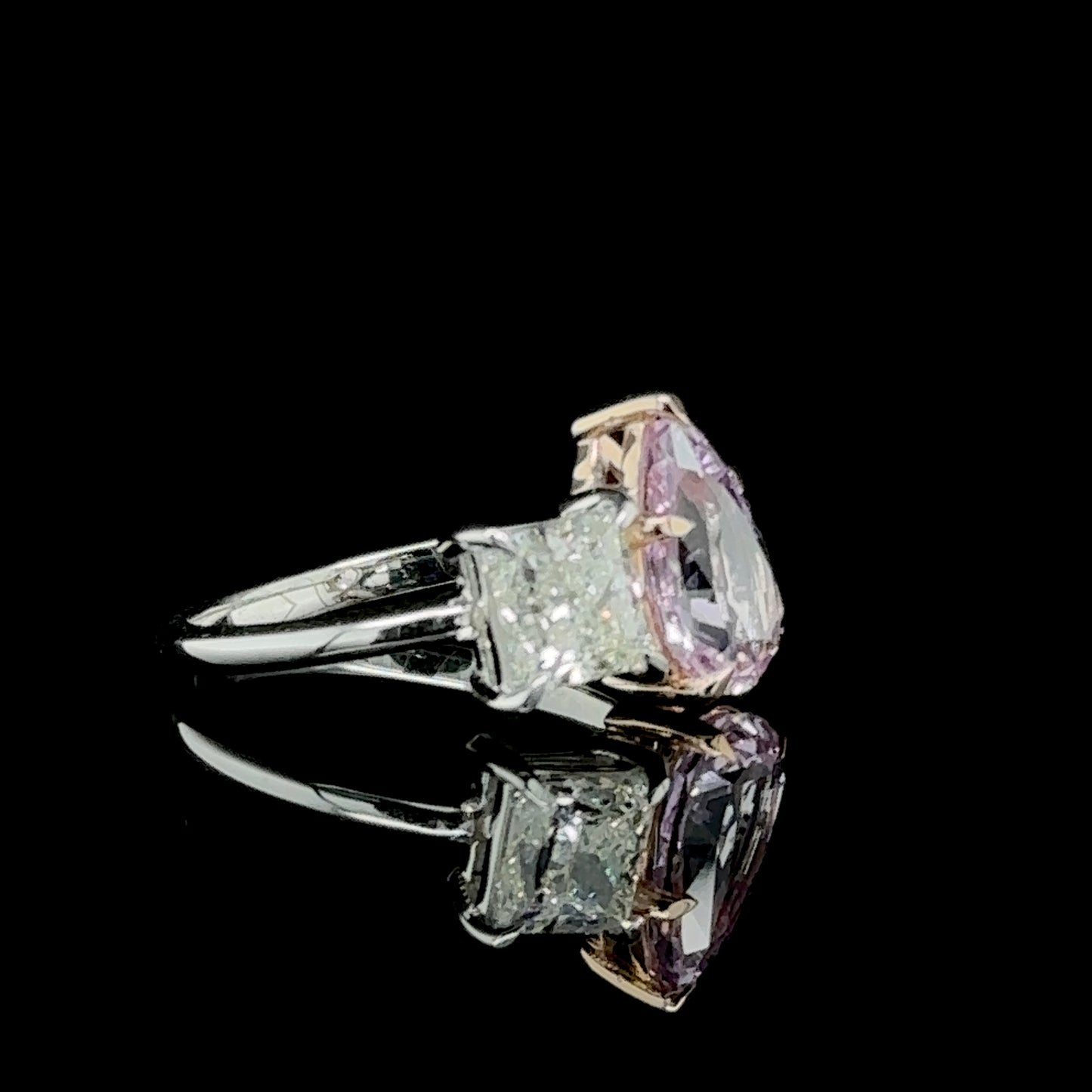 Diamond and Pink Sapphire Toi et Moi Ring