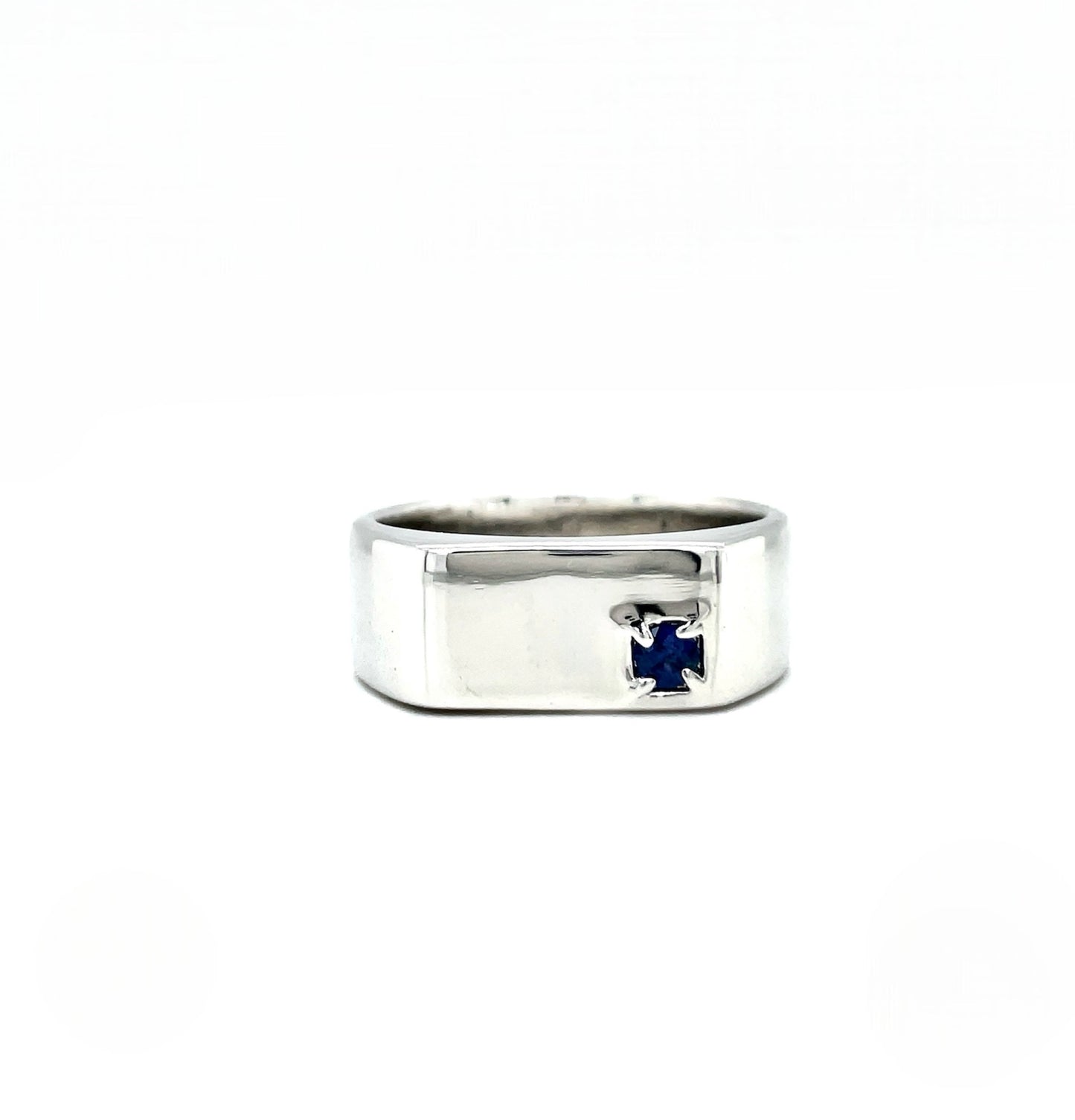 AVRAH - Sterling Silver and Sapphire Signet Ring
