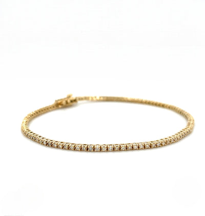 Diamond tennis bracelet in yellow gold