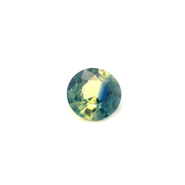 Oval teal bi-color sapphire gemstone, faceted