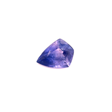 Trillion-cut purple sapphire gemstone, triangular faceted stone