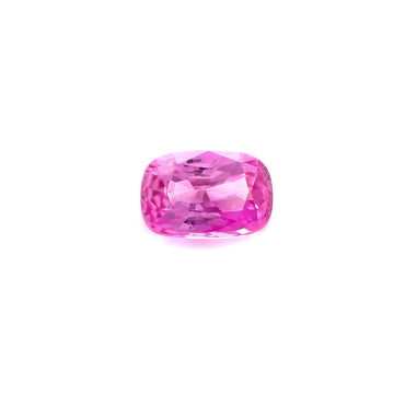 Cushion-cut pink sapphire gemstone, oval faceted cut