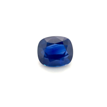 Blue sapphire gemstone, cushion mixed cut with facet sparkle