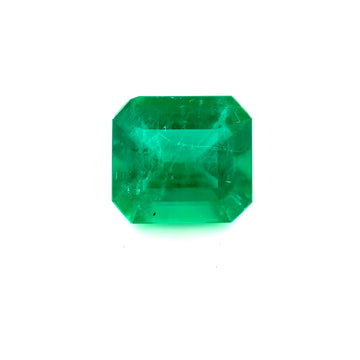 2.65-carat emerald gemstone with emerald-cut facets, bright green