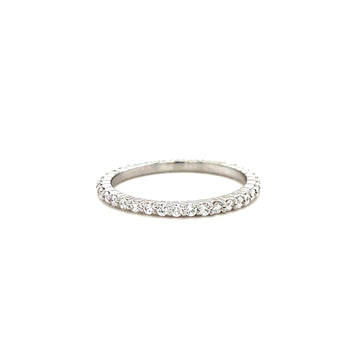 Diamond eternity ring in white gold with round stones