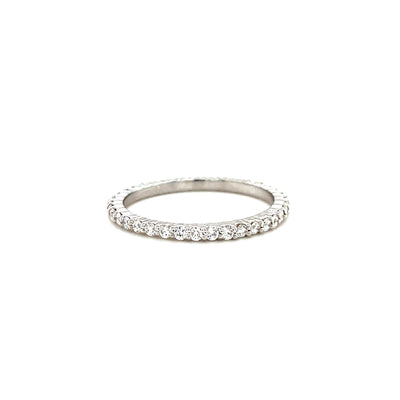 Diamond eternity ring in white gold with round stones