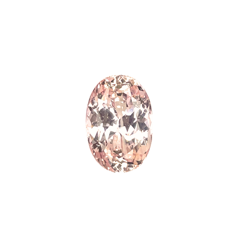 Oval padparadscha sapphire gemstone, oval faceted pink-orange stone