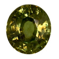 1.74 carat demantoid garnet, oval faceted cut in olive green