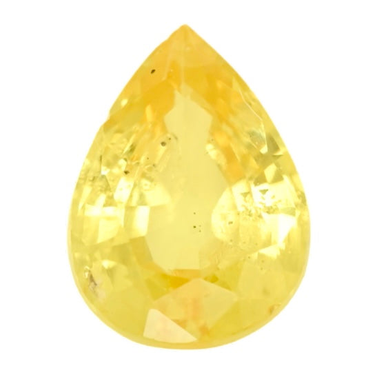 Pear-shaped yellow sapphire gemstone, 0.92 carat