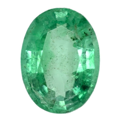 Oval emerald-cut green gemstone, 1.06 carat