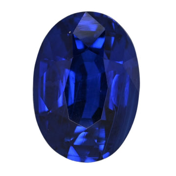 Oval blue sapphire gemstone with faceted cut