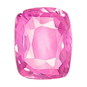 Cushion-cut pink sapphire gemstone, 2.06-carat, faceted cushion shape