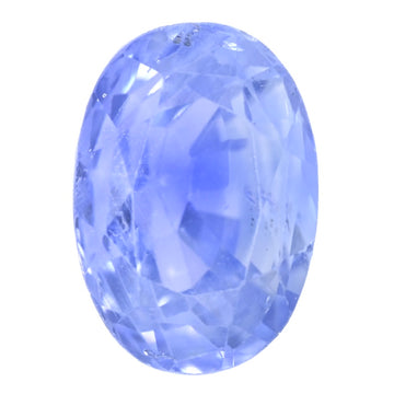 Faceted oval blue sapphire gemstone