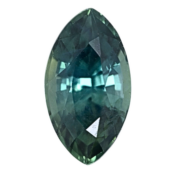 Teal bi-color sapphire gemstone, oval cut faceted sparkle