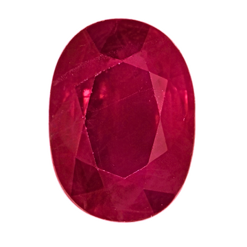 Oval ruby gemstone close-up, faceted