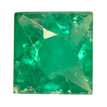 Square emerald-cut emerald gemstone, 0.52 carat