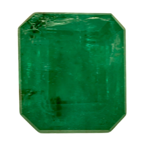 1.71-carat Zambian emerald gemstone, octagonal step-cut, vivid green