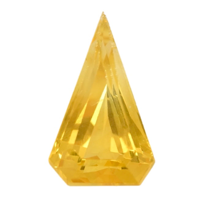 0.93-carat yellow sapphire, trillion-cut faceted gemstone