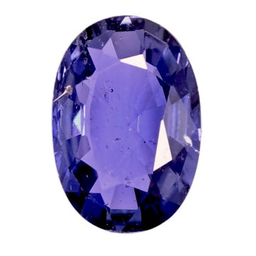 Oval cut purple sapphire gemstone with brilliant facets