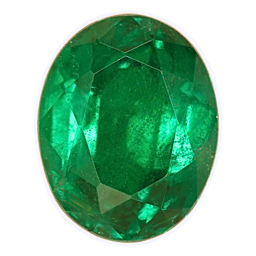 Oval green gemstone with faceted surface, 3.40 carat