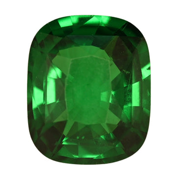 Cushion-cut tsavorite gemstone in vivid green