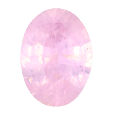 Oval pink sapphire gemstone with bright faceted sparkle