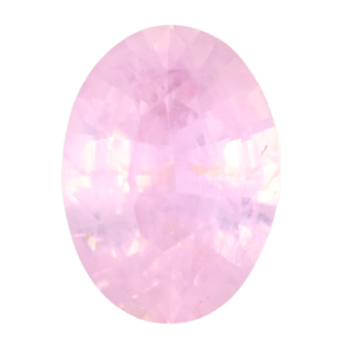 Oval pink sapphire gemstone with bright faceted sparkle