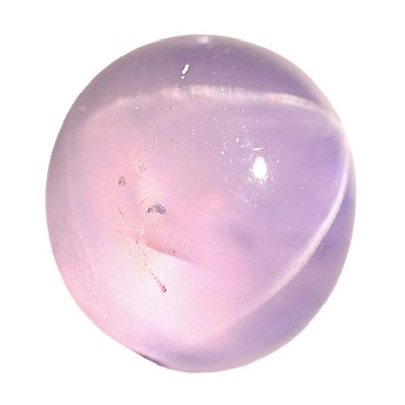Oval star sapphire cabochon gemstone in lavender-purple polished finish