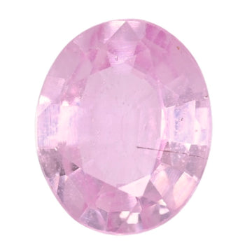 Pink sapphire gemstone, round cut, faceted